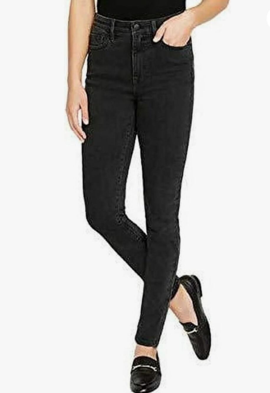 Buffalo Jeans Mollie SZ 14/34 Black Denim High-Rise Stretch Slim y2K Streetwear